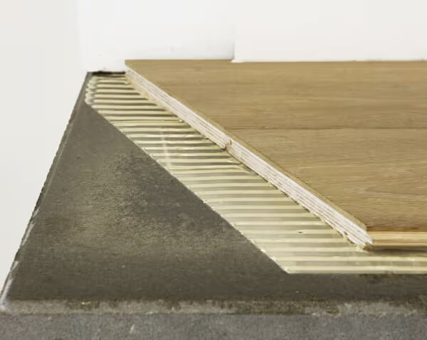 Legmethoden van houten vloeren, zoals rechtstreeks verlijmen