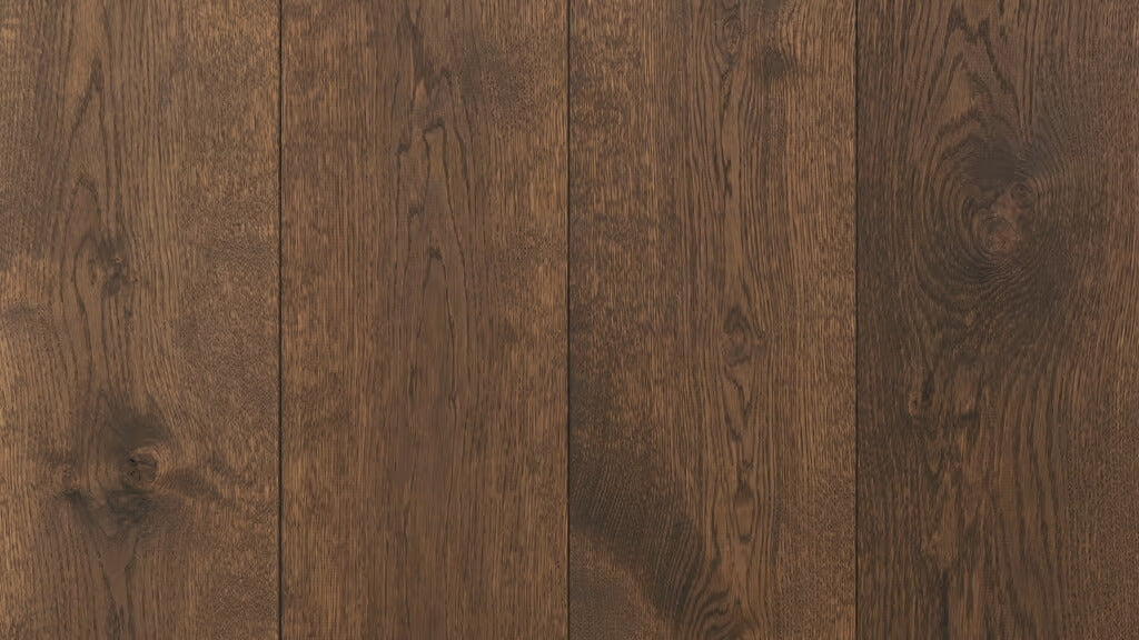 eiken houten vloerdelen gekleurd in basaal bruin