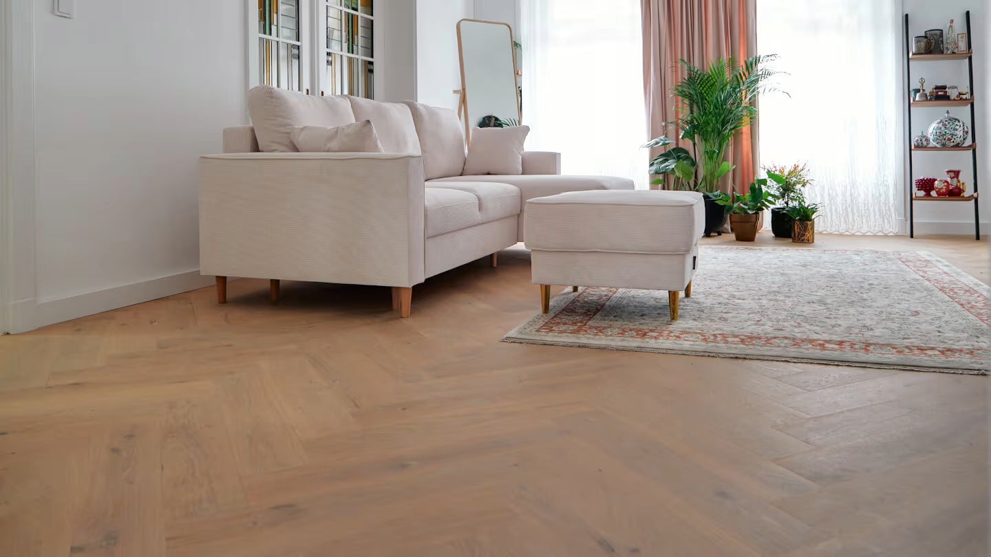 Duurzame houten vloer in de woonkamer