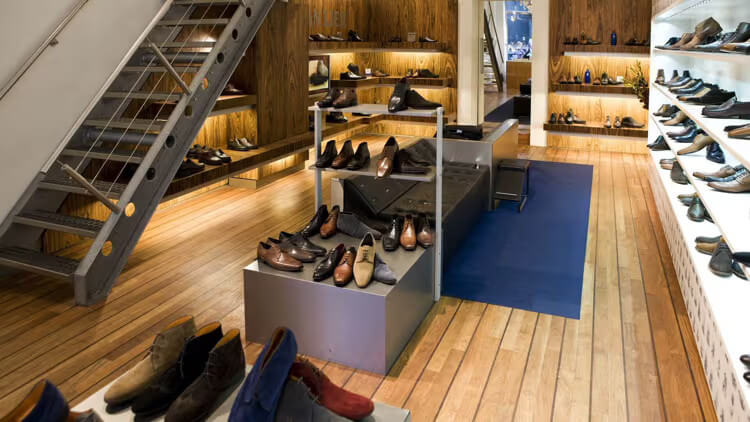 houten vloer schoenenwinkel in Rotterdam